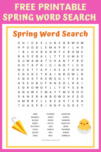Kindergarten student solving a Spring Word Search vocabulary worksheet