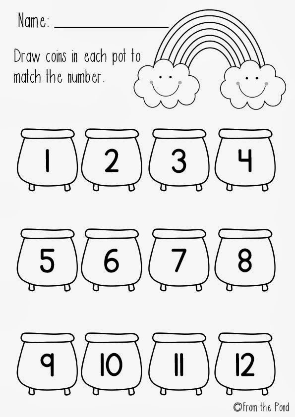 St. Paddy's Addition worksheet number five for kindergarten math learners Kindergarten student practicing St. Paddy's Addition worksheet with colorful shamrocks