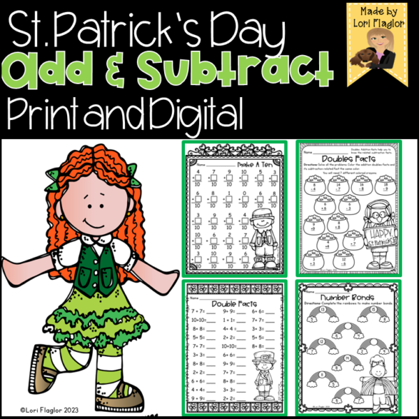 Engaging St. Patrick's Day themed addition activities for early learners St. Paddy's Day addition worksheet featuring fun picture problems for kindergarteners