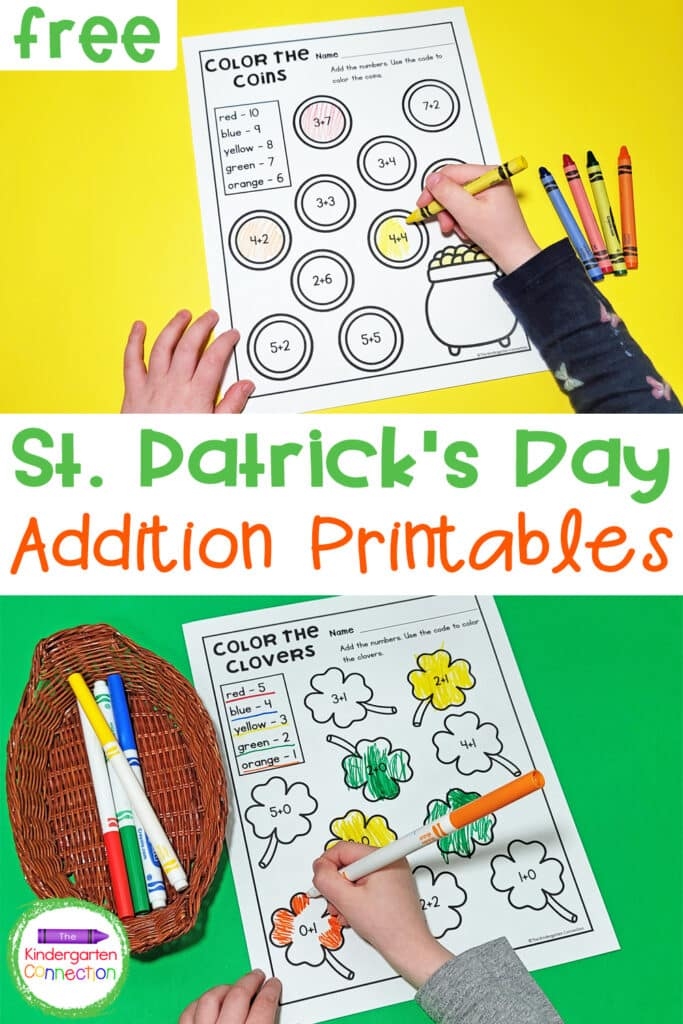 Engaging addition practice for young learners celebrating St. Patrick's Day St. Paddy's Day addition worksheet featuring fun picture problems for kindergarteners