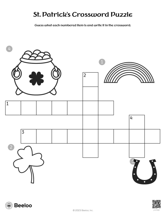 Second Grade St. Patricks Day Themed Crossword Worksheet 19 St. Patrick's Day crossword puzzle worksheet for second grade grammar practice