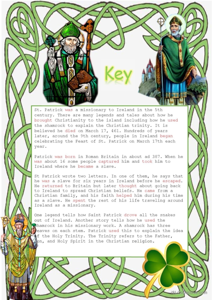 Exciting St. Patrick's Day history crossword activity for young learners St. Patrick's Day crossword worksheet for second graders featuring fun facts and clues