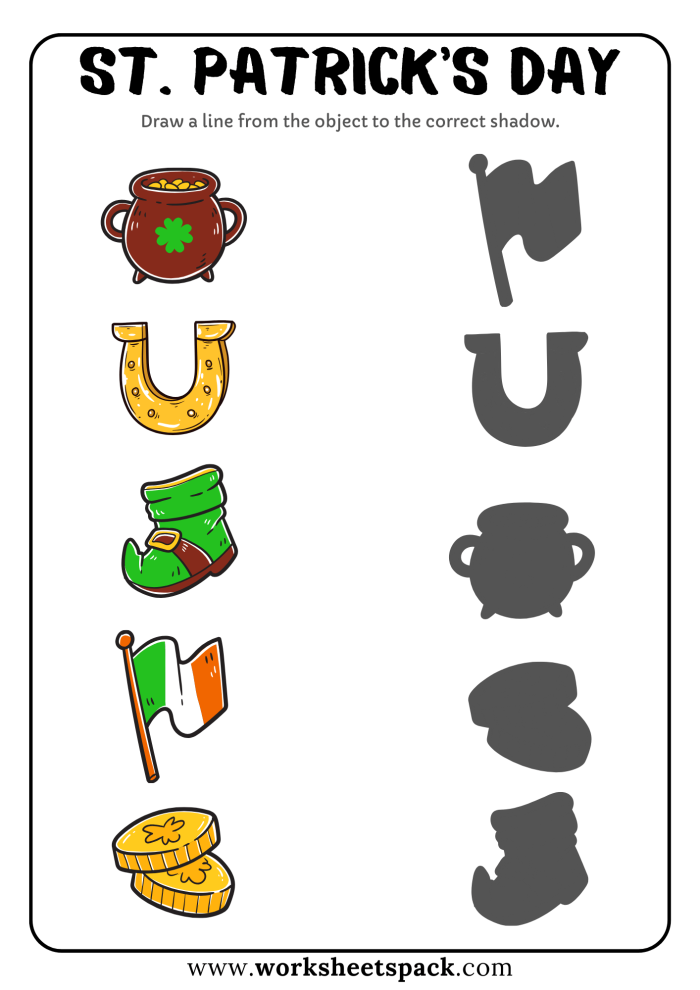 Third grade students learning about Irish culture with a St. Patrick Day traditions worksheet