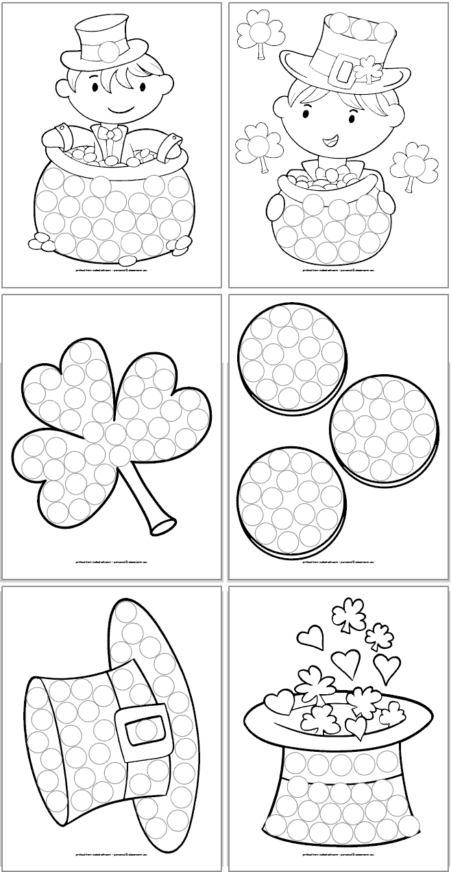 St. Patrick's Day Dot-to-Dot 3 worksheet for kindergarten students to practice counting 1 to 46