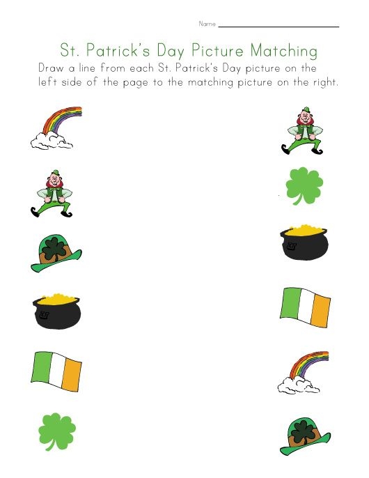 First graders solve a St. Patrick's Day maze while enjoying Irish flag coloring and holiday jokes on worksheet 6