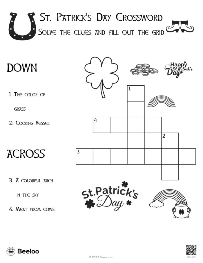 St. Patricks Day Holiday Crossword Puzzle Worksheet 20 Second grade St. Patrick's Day crossword worksheet with grammar and mechanics practice