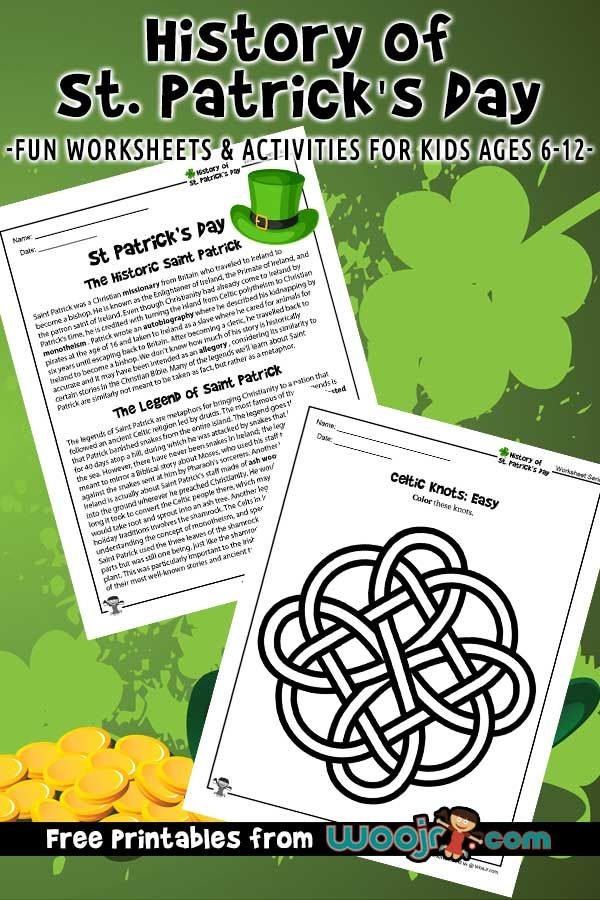 St. Patrick's Day History Worksheet Activity 8 Second grade student completing a St. Patrick's Day history crossword puzzle