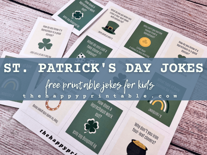 Fun St. Patrick's Day jokes worksheet for first graders