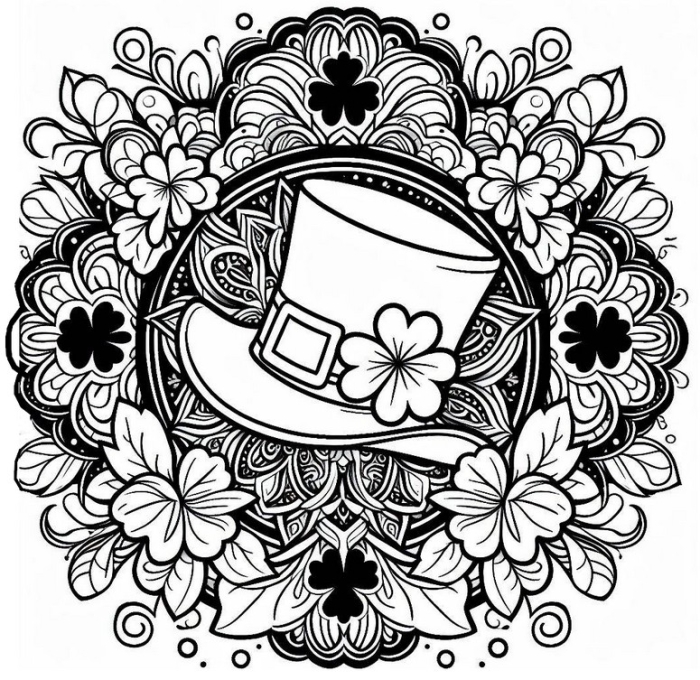 Fun St. Patrick's Day coloring page for Pre-K children featuring a mandala design Colorful St. Patrick's Day mandala worksheet perfect for preschoolers to color and learn about Irish folklore