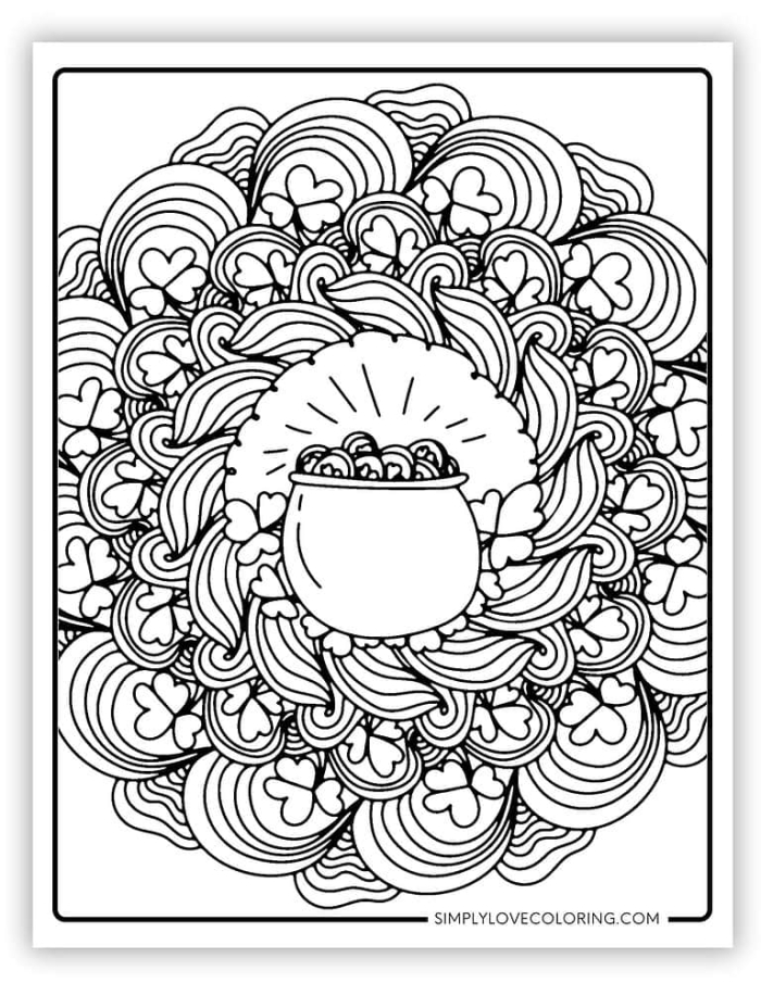 Fun St. Patrick's Day mandala for kids to explore Irish folklore through coloring Coloring mandala worksheet for St. Patrick's Day designed for preschoolers