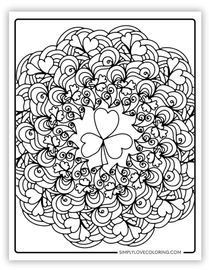 Fun St. Patrick's Day mandala coloring page for young learners Coloring worksheet featuring a St. Patrick's Day mandala designed for preschoolers