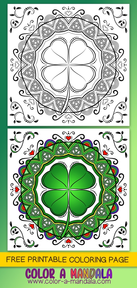 Fun St. Patrick's Day mandala activity for early learners to enjoy coloring and exploring Ireland's culture St. Patrick's Day mandala coloring worksheet for preschoolers featuring Irish folklore elements