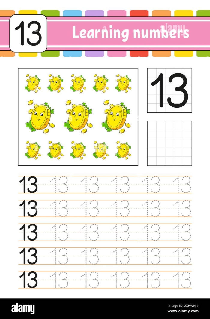 Trace St. Patrick's Day Numbers Worksheet 10 Pre-K printable worksheet for practicing St. Patrick's Day number tracing and writing skills