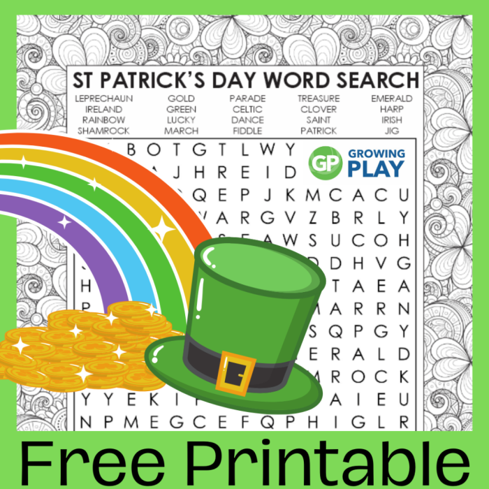 St. Patrick's Day Games for Kids Over the Rainbow Counting Activity Image 19 A second grade student playing the Over the Rainbow counting game with green leprechaun and pot of gold illustrations on a St. Patrick's Day worksheet