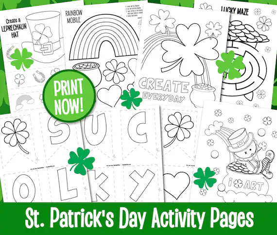 Kindergarten student solving a St. Patrick Day rainbow maze worksheet