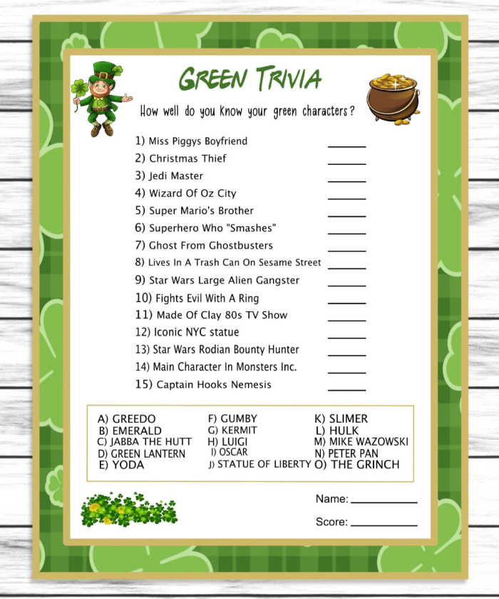 Fifth grade students answering St. Patrick's Day trivia questions on a reading worksheet