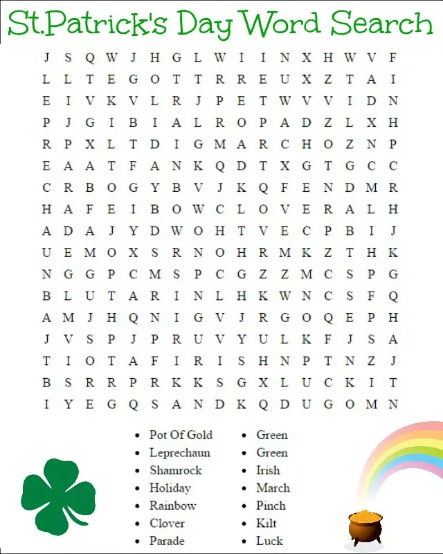 St. Patrick's Day Fun Facts worksheet for fifth graders exploring the holiday's traditions and symbols
