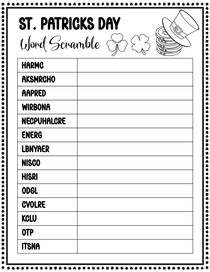 St. Patrick's Day Traditions worksheet for third graders exploring Irish heritage