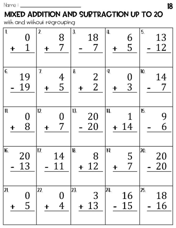 First grade student working on a St. Patrick's Day addition and subtraction math puzzle worksheet 17