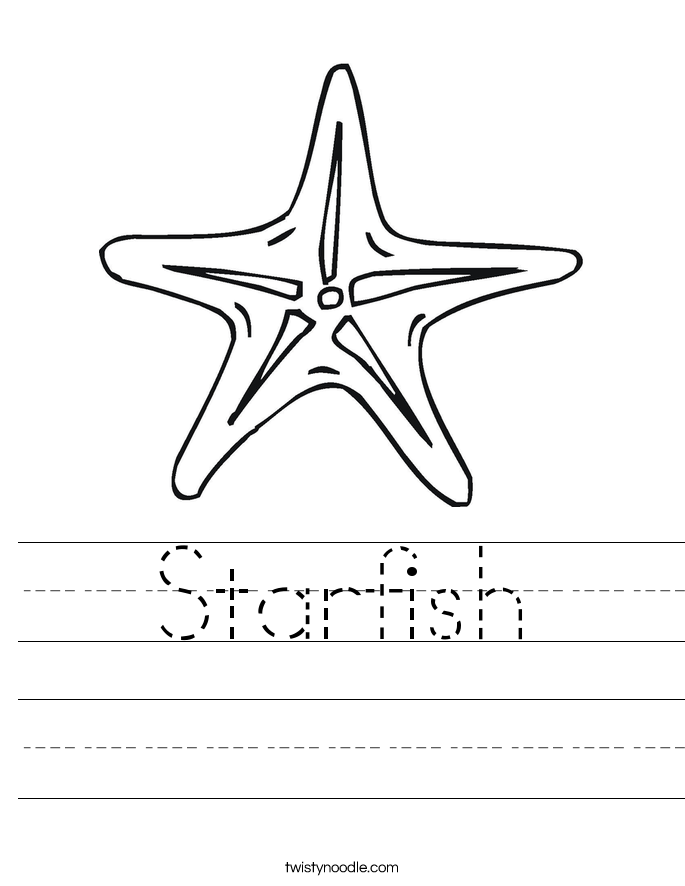 Worksheet featuring starfish text features for second graders