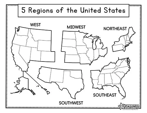 Third grade worksheet featuring a series of vocabulary prompts for children to learn facts about their home state