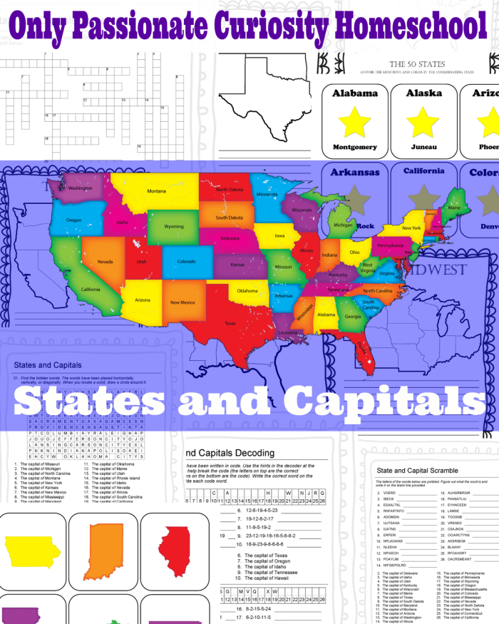 Engaging states and capitals flash cards worksheet for children in grade five Mini flash cards featuring U.S. states and their capitals for fifth graders learning Spanish