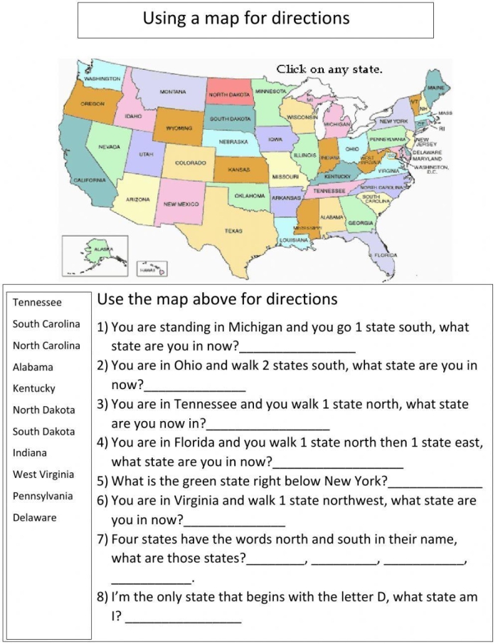 Engaging practice activity for learning U.S. state capitals States and capitals fill-in-the-blank worksheet for fifth graders