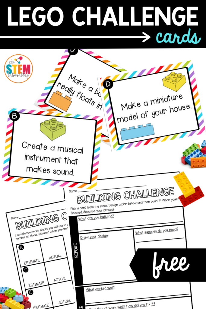 Engaging STEM design challenge cards for building projects and problem-solving skills STEM design challenge cards worksheet for second graders promoting creative thinking
