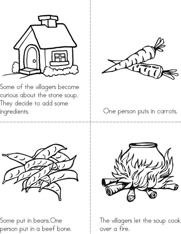 Stone Soup worksheet activity for first grade students learning about sharing and community with geometric shapes