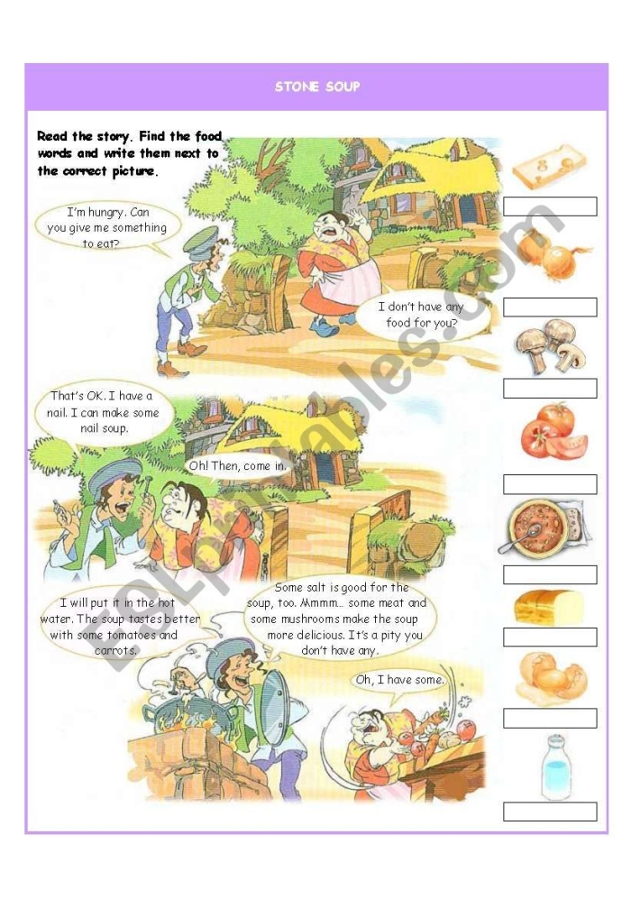 First grade students practicing geometry skills using a Stone Soup worksheet illustration 17