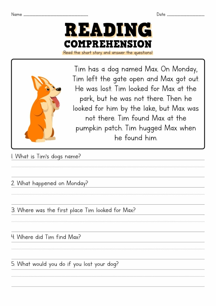 Story Comprehension What is in a Story Worksheet 15 Second grade student filling out a story web worksheet to identify main ideas and supporting details