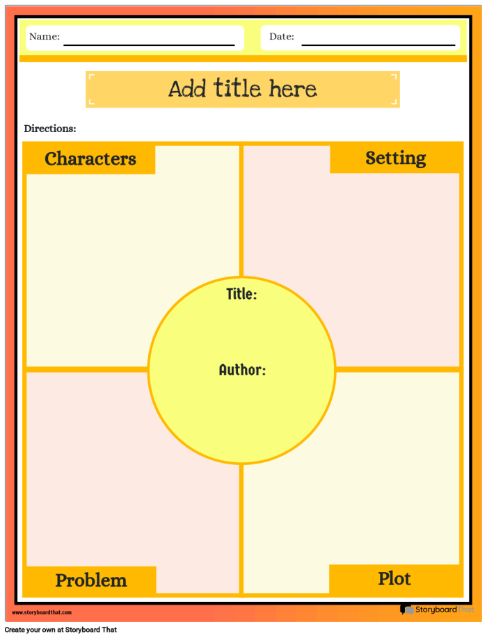 Worksheet for sorting story elements in a phonics activity for third graders