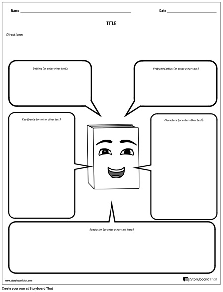 Visual guide to help first graders outline stories using a story map Story comprehension worksheet featuring a colorful story map for first graders