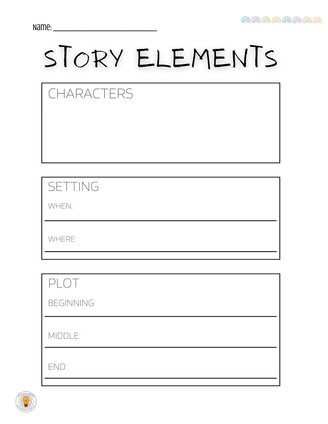 Story Elements Map Worksheet for First Grade Reading Practice 7 First grade students practice retelling stories with this helpful story elements map worksheet