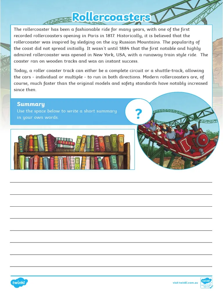 Story Rollercoaster worksheet designed for second-grade phonics students to explore story elements