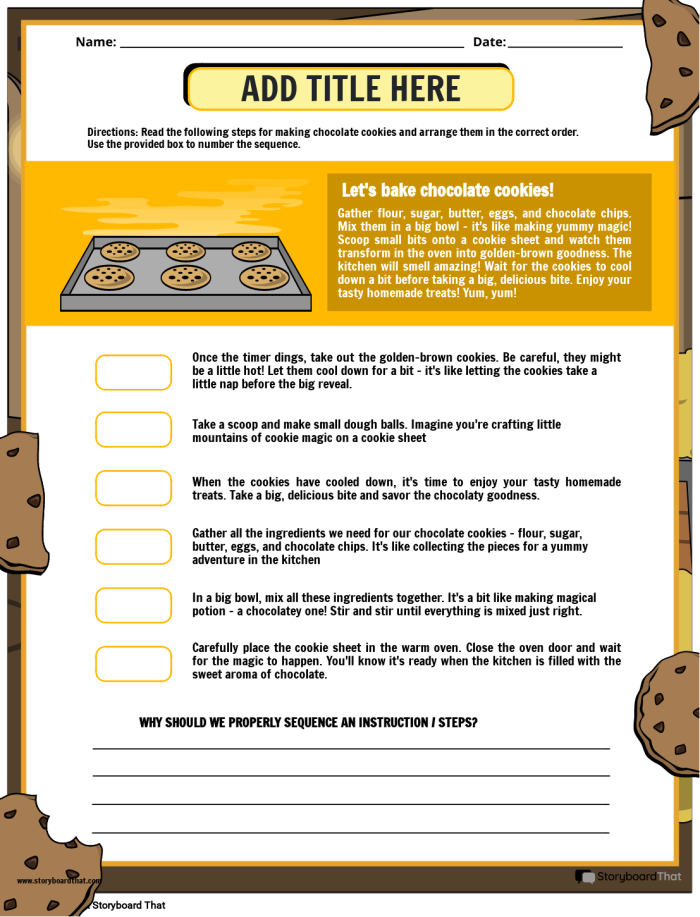 Story sequencing worksheet for first graders focusing on reading comprehension skills