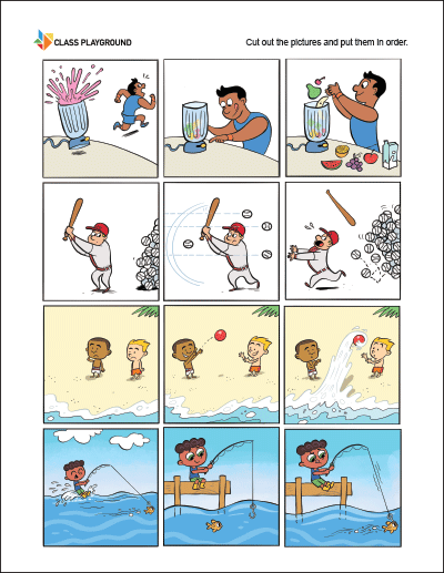 Story sequencing worksheet designed for second graders to enhance reading comprehension skills