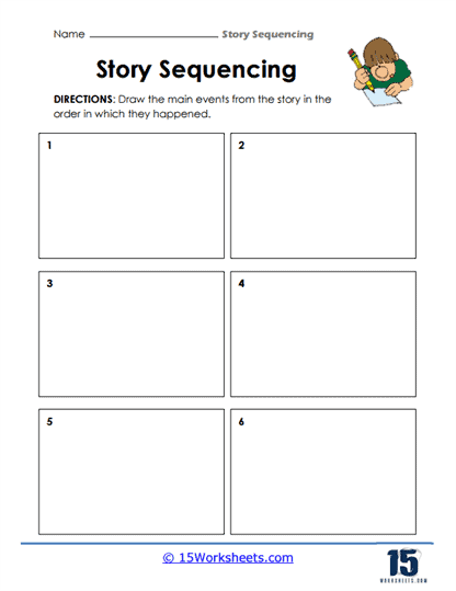 Children engaging with the Story Sequencing: Selena's Bicycle worksheet for multiplication practice
