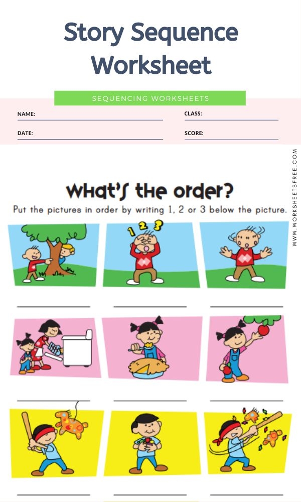 Children engaging with the Story Sequencing: Selena's Bicycle worksheet for multiplication practice