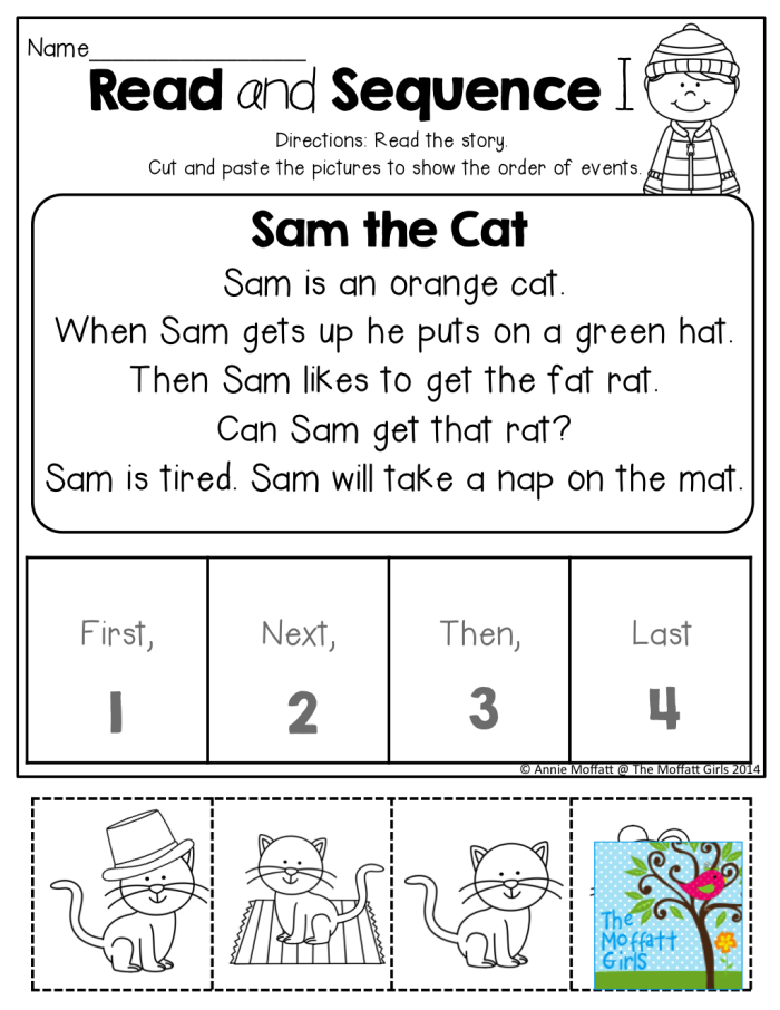 Children engaging with the Story Sequencing: Selena's Bicycle worksheet for fourth graders
