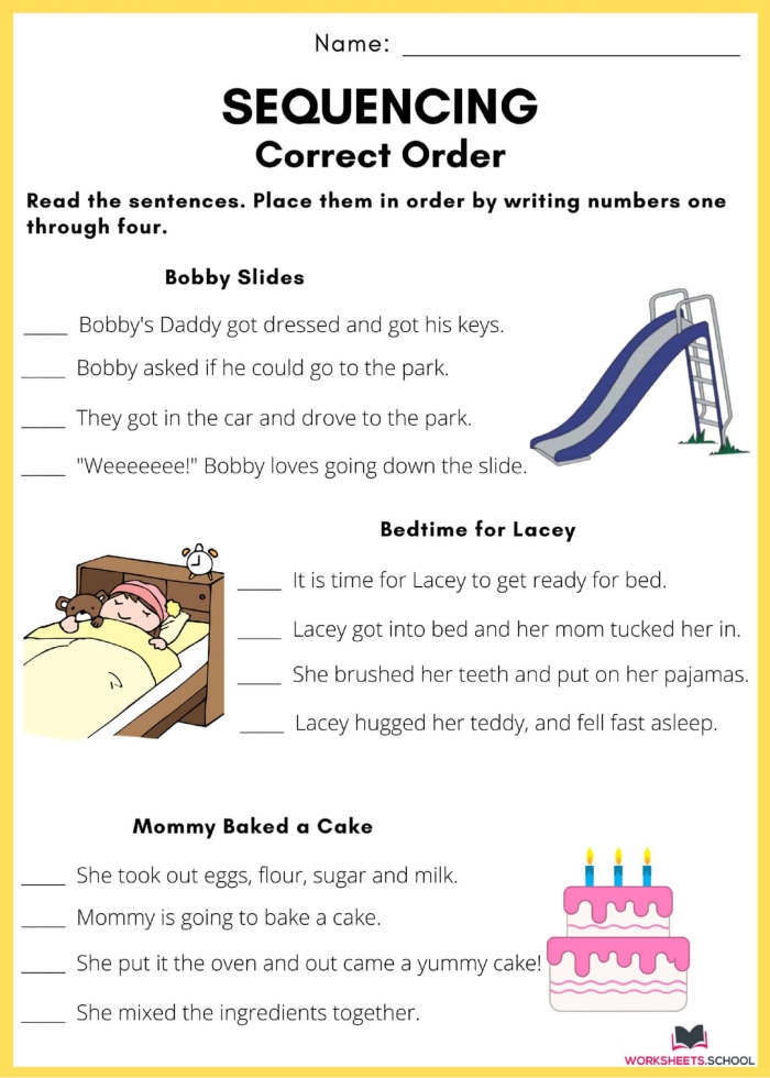 Worksheet for story sequencing featuring Selena's Bicycle for fourth graders