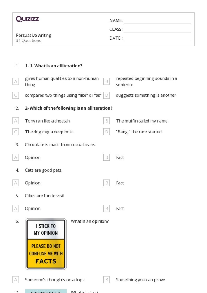 Worksheet for sixth graders focusing on argument writing by eliminating irrelevant evidence