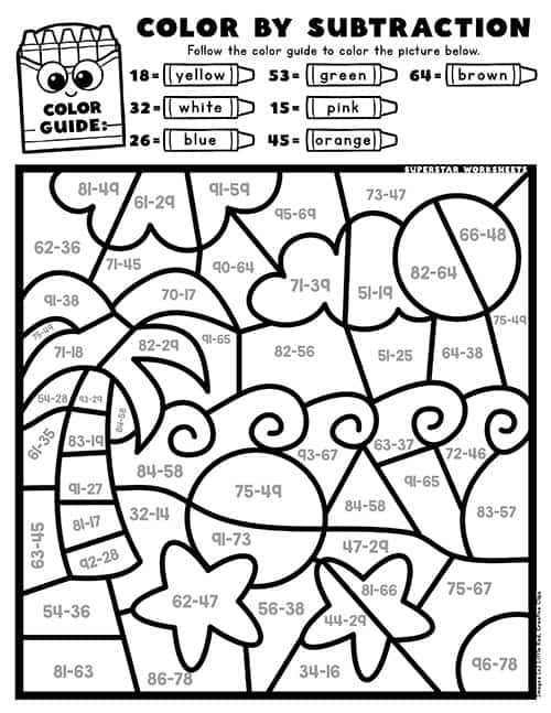 Elephant in need of color restoration through subtraction in a fun worksheet