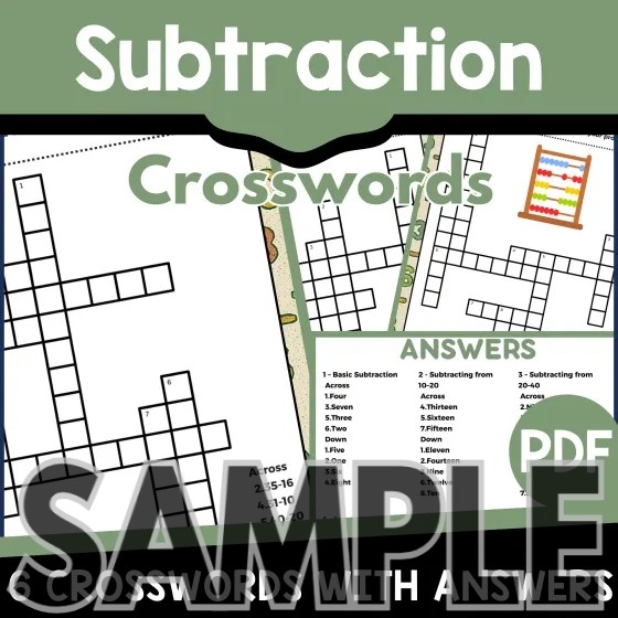 Engaging exercise to make learning subtraction enjoyable for young students Subtraction crossword worksheet for second graders focusing on two-digit subtraction practice