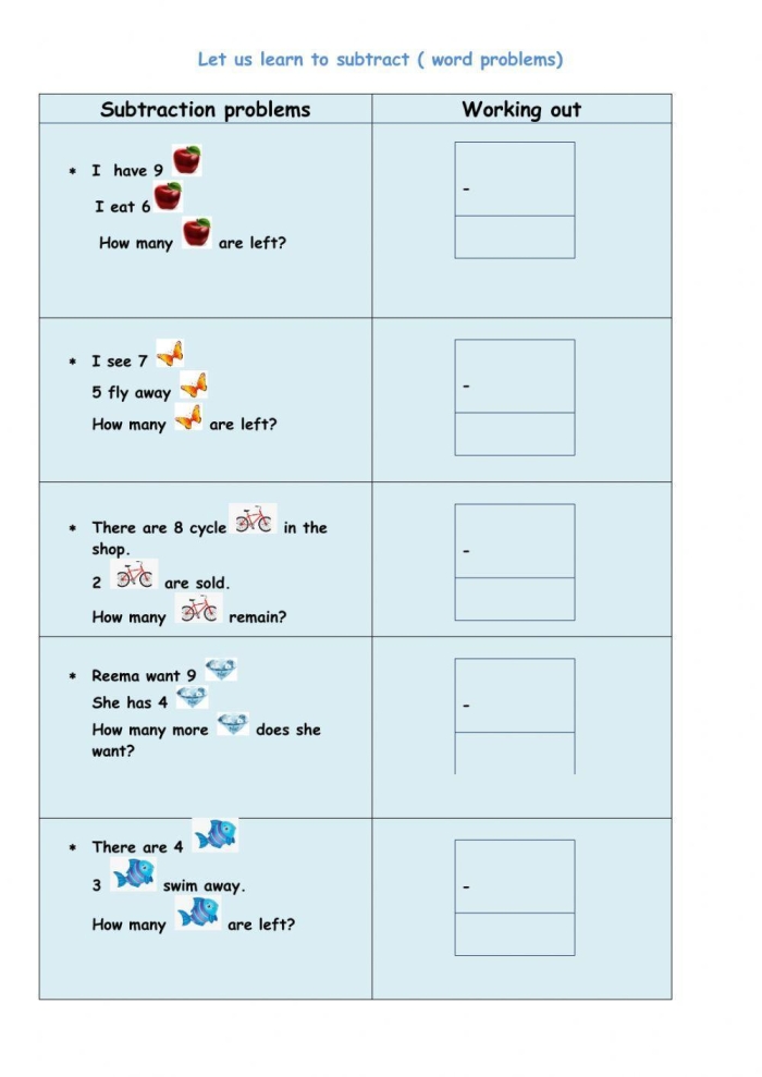 Second Grade Patterns: Subtraction Word Problems in Action Students working on a Subtraction Fact Word Problems worksheet for second grade