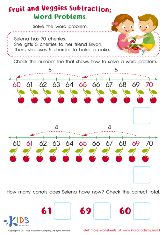 Engaging word problems to enhance subtraction abilities in young learners Subtraction Fact Word Problems worksheet for second graders focusing on mental math skills
