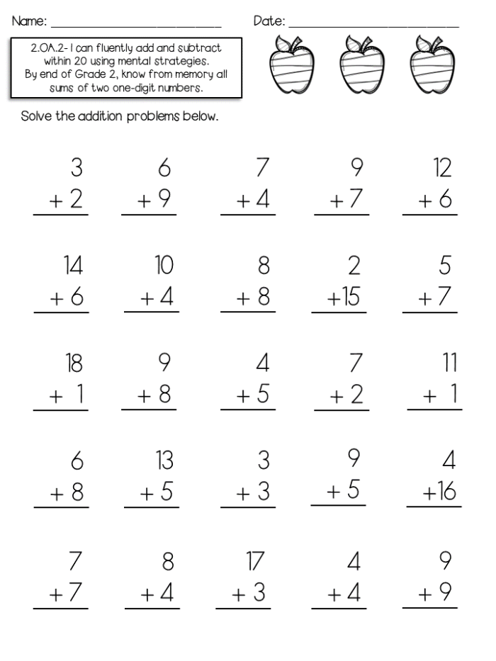 Assessment: Subtraction to 20 worksheet for First Grade