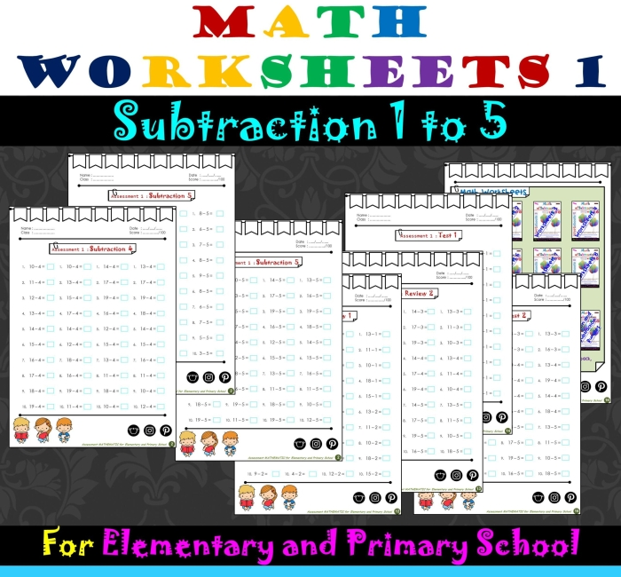Preschool worksheet featuring birds, bugs, and eggs for practicing subtraction 1–5