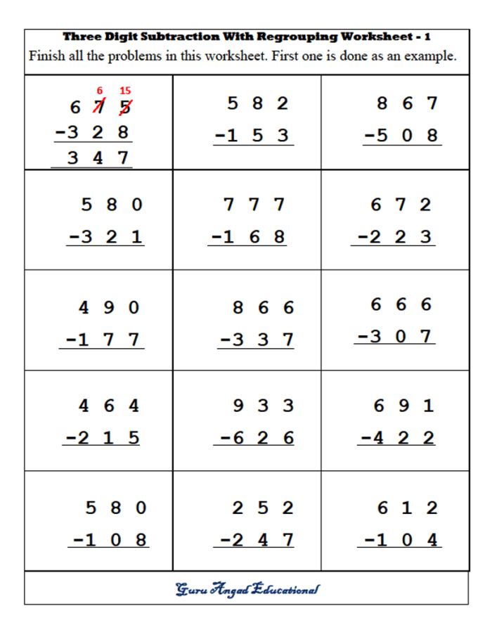 Subtraction worksheet for Second Grade Kids assisting Olga the Octopus with two-digit subtraction problems featuring regrouping techniques. Engaging Subtraction with Regrouping worksheet for second graders.