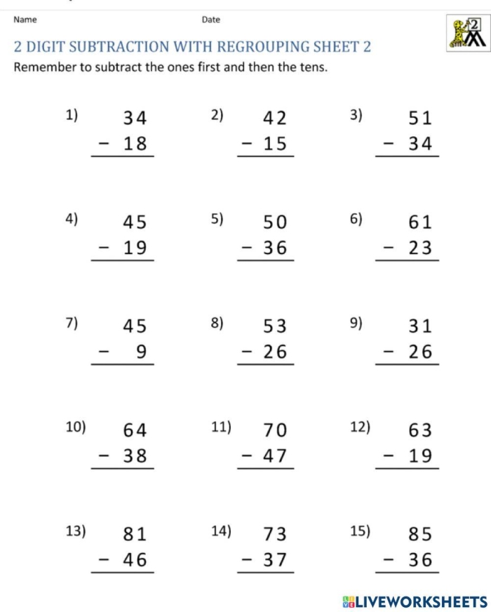 Subtraction with Regrouping: Focus on the Fundamentals Worksheet Image 3 Worksheet featuring subtraction with regrouping exercises for fourth graders